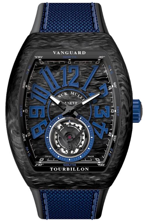 Buy Franck Muller Vanguard Tourbillon Carbon - Blue Replica Watch for sale Cheap Price V 45 T CARBON (NR) (CAR. BL BL)